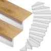 Best Stepwood Traprenovatie set - 2 kwart draai - 14 treden SPC toplaag Licht eiken incl. witte stootborden