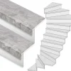Clearance Stepwood Traprenovatie set - 2 kwart draai - 14 treden SPC toplaag Beton grijs incl. witte stootborden
