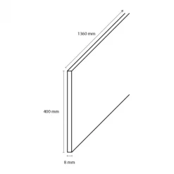 Sale Bo Lundgren Stootbord dubbel - Laminaat - Aluminium look - 136 x 40 cm