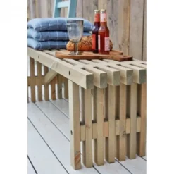 Sale Plus Danmark Tuinbank Rustik - Dennenhout grijs gebeitst - 138 x 36 x 43 cm