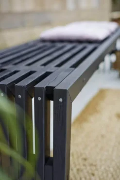 Best Plus Danmark Tuinbank Rustik - Dennenhout zwart gebeitst - 138 x 49 x 45 cm