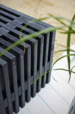 Best Plus Danmark Tuinbank Rustik - Dennenhout zwart gebeitst - 138 x 49 x 45 cm