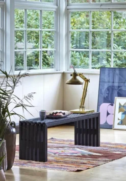 Outlet Plus Danmark Tuinbank Rustik - Dennenhout zwart gebeitst - 138 x 36 x 45 cm