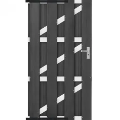 Clearance C-Wood Tuindeur composiet Bari antraciet met blank aluminium frame incl. beslag (100 x 180 cm)