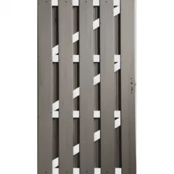 New C-Wood Tuindeur composiet Bari steengrijs gevlamd met blank alu frame incl. beslag (100 x 180 cm)