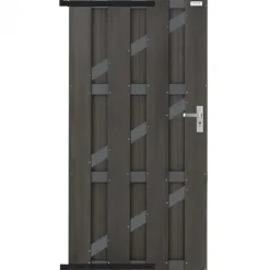 Elephant Tuindeur composiet Basic antraciet met aluminium-antraciet frame incl. hang en sluitwerk (90 x 180 cm)