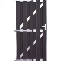 Hot C-Wood Tuindeur composiet Capri antraciet met blank alu frame incl. hang&sluitwerk (90 x 180 cm)