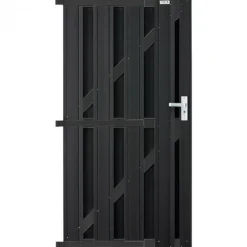 Clearance Elephant Tuindeur composiet Design Antraciet met antraciet aluminium frame compleet (90 x 180 cm)