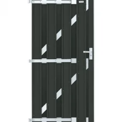 Sale Elephant Tuindeur composiet Design Antraciet met blank aluminium frame compleet (90 x 180 cm)