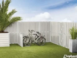 Outlet Elephant Tuindeur composiet Design Grijs met blank aluminium frame compleet (90 x 180 cm)