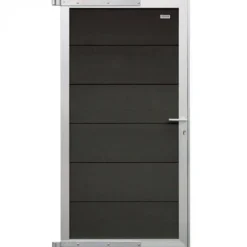 Elephant Tuindeur composiet Forte Antraciet incl. slot en blank aluminium kader (90 x 180 cm)