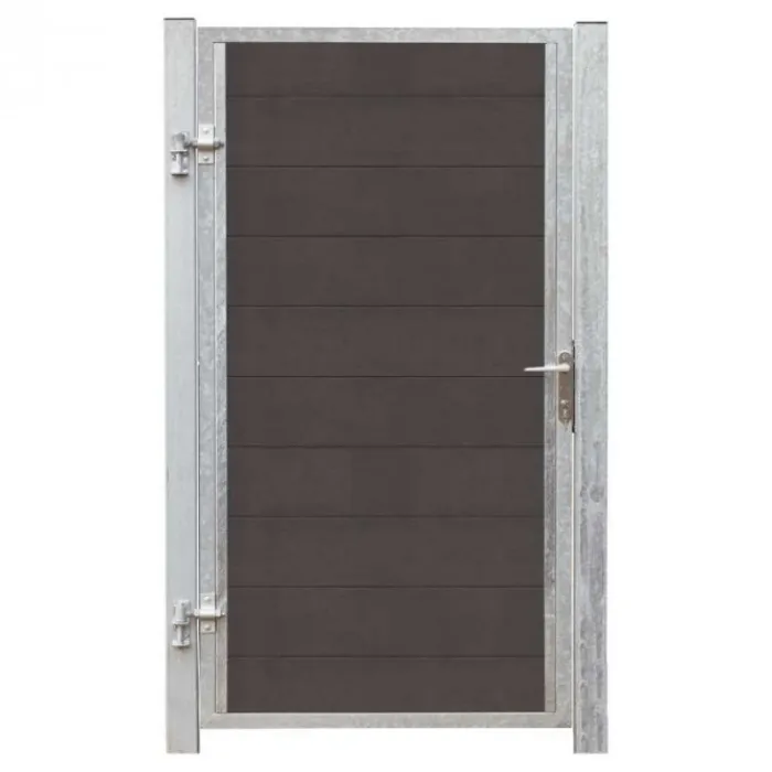 Hot Plus Danmark Tuindeur composiet Futura antraciet in stalen frame links (115 x 180 cm)