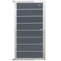 Hot Elephant Tuindeur composiet Modular rock grey met blank aluminium frame compleet (90 x 174 cm)