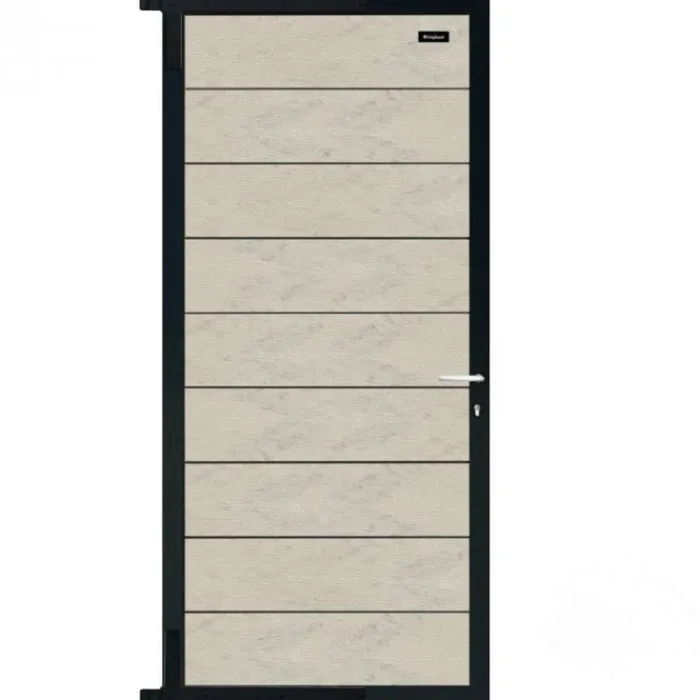 Hot Elephant Tuindeur composiet Modular bicolor grijs met antraciet aluminium frame compleet (90 x 195 cm)