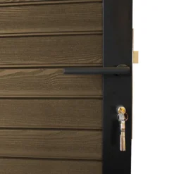 C-Wood Tuindeur composiet Rhombus Double ipé met zwart aluminium frame compleet (90 x 180 cm)