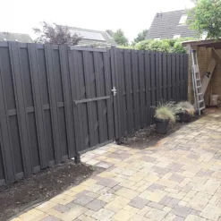 Sale C-Wood Tuindeur composiet Stijl antraciet met antraciet alu frame incl. hang&sluitwerk (100 x 180 cm)