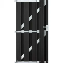 Clearance C-Wood Tuindeur composiet Stijl antraciet met blank alu frame incl. hang&sluitwerk (90 x 180 cm)