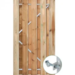 New HomingXL Tuindeur grenen recht met stalen frame groen geimpregneerd (110 x 195 cm)