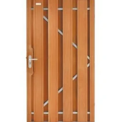 Sale Elephant Tuindeur hardhout bankirai recht met stalen frame incl. beslag (100x180cm) v-groef dikte 5,2 cm