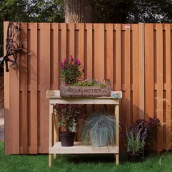 Sale Elephant Tuindeur hardhout cedrinho recht - Stripes (100 x 180 cm) schermdikte 4,5 cm