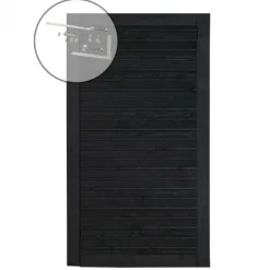 Clearance Plus Danmark Tuindeur vuren - Plank recht zwart incl. beslag (100 x 163 cm)