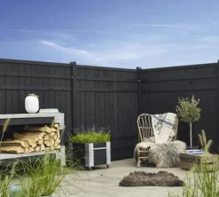 Outlet Plus Danmark Tuindeur vuren - Rustik recht zwart (100 x 158 cm) ruw