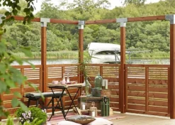 Sale Plus Danmark Tuindeur vuren - Silence louvre recht teak geverfd (100 x 170 cm)