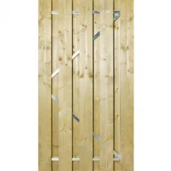 Clearance Elephant Tuindeur vuren recht met stalen frame groen geimpregneerd (100 x 180 cm) schermdikte 5,2 cm