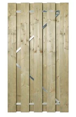 Clearance Elephant Tuindeur vuren recht met stalen frame groen geimpregneerd (100 x 180 cm) schermdikte 5,2 cm