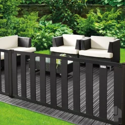 Discount Elephant Tuinhek composiet Design antraciet met antraciet alu frame (180 x 80 cm)