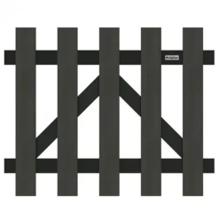 Discount Elephant Tuinhek poort composiet Luxe antraciet met antraciet aluminium frame (100 x 80 cm) incl. beslag