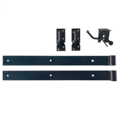 Discount Elephant Tuinhek poort composiet Luxe antraciet met antraciet aluminium frame (100 x 80 cm) incl. beslag