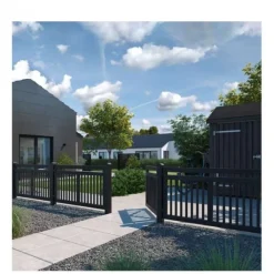 Sale Plus Danmark Tuinhek vuren - Linea recht zwart (150 x 80 cm)