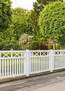 Hot Plus Danmark Tuinhek vuren - Vinesse rechte tuinhekken wit (150 x 96 cm)