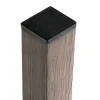 Hot C-Wood Tuinpaal composiet Basic steengrijs gevlamd met houten kern 6,8 x 6,8 cm