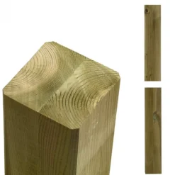 Hot Plus Danmark Tuinpaal vuren 9 x 9 cm groen geimpregneerd ongepunt geschaafd