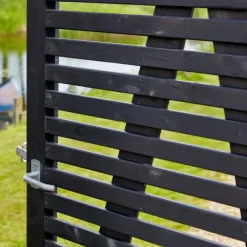 Discount Plus Danmark Tuinpoort vuren - Tokyo louvre recht zwart incl. beslag (100 x 180 cm)