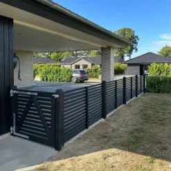 Plus Danmark Tuinpoort vuren - Tokyo louvre recht zwart incl. beslag (100 x 90 cm)