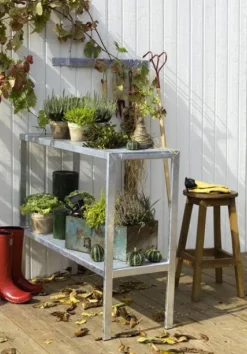 Outlet Plus Danmark Tuintafel verzinkt staal - Oppottafel 40 x 110 x 90 cm