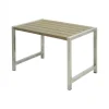 New Plus Danmark Tuintafel vuren Café - Hout & Staal gegrond grijsbruin - 77 x 127 x 73 cm