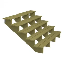 Hot Plus Danmark Tuintrap hout - 5 treden - inclusief treden - 126 x 88 x 180 cm