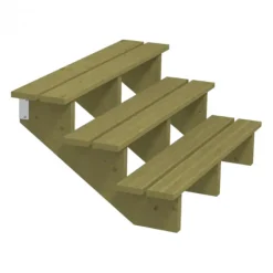 Discount Plus Danmark Tuintrap hout - 3 treden - inclusief treden - 76 x 54 x 120 cm