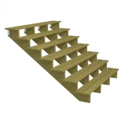 Outlet Plus Danmark Tuintrap hout - 7 treden - inclusief treden - 175 x 119 x 180 cm