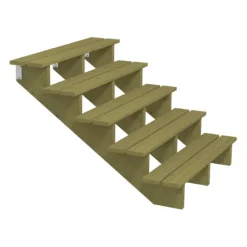 Sale Plus Danmark Tuintrap hout - 5 treden - inclusief treden - 126 x 88 x 120 cm