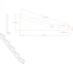 Online Plus Danmark Tuintrap lui vuren geimpregneerd - Trapbalk 5 treden
