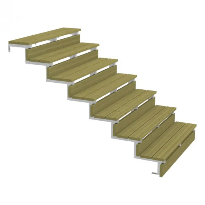 Online Plus Danmark Tuintrap staal - 7 treden - inclusief treden 120 cm