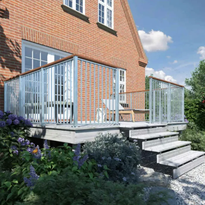 Online Plus Danmark Tuintrap staal - 3 treden - inclusief treden 180 cm