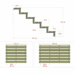 Sale Plus Danmark Tuintrap staal - 6 treden - inclusief treden 120 cm