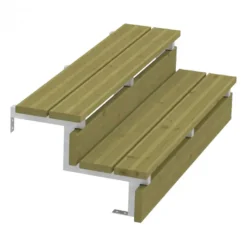 Plus Danmark Tuintrap staal - 2 treden - inclusief treden 120 cm