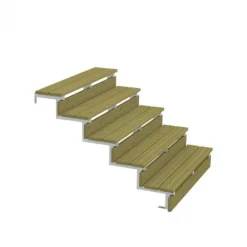 Clearance Plus Danmark Tuintrap staal - Trapbalk 5 treden - 128 x 85 cm